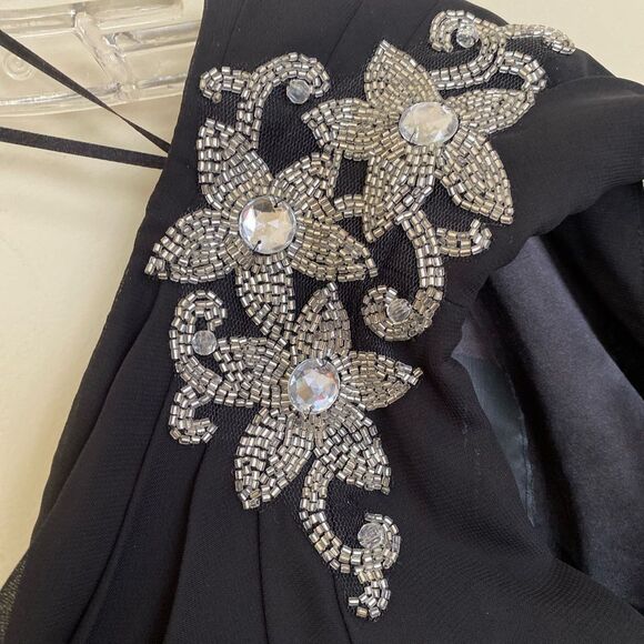 JS Boutique Black One Shoulder Evening Mini Dress - Picture 4 of 8